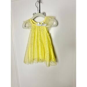 Nannette Kids Yellow Shimmer Flutter Tulle Chiffon Dressy Dress 18 MOS